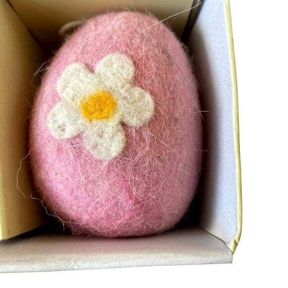 Cottontail Lane Pink Felt Floral Easter Egg Ornaments Set of 9 Spring Decor NEW - Picture 5 of 5